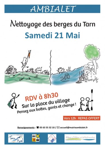 AMBIALET - Nettoyage des berges du Tarn