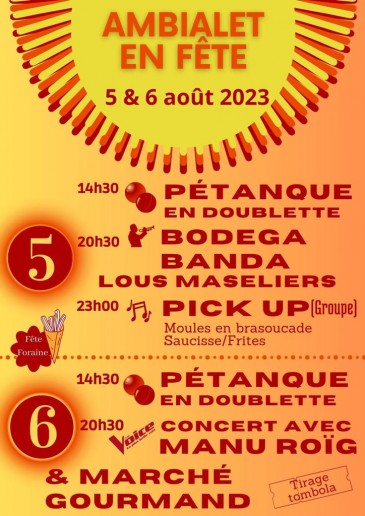 AMBIALET EN FÊTE LES 5 & 6 AOÛT 2023 !!!