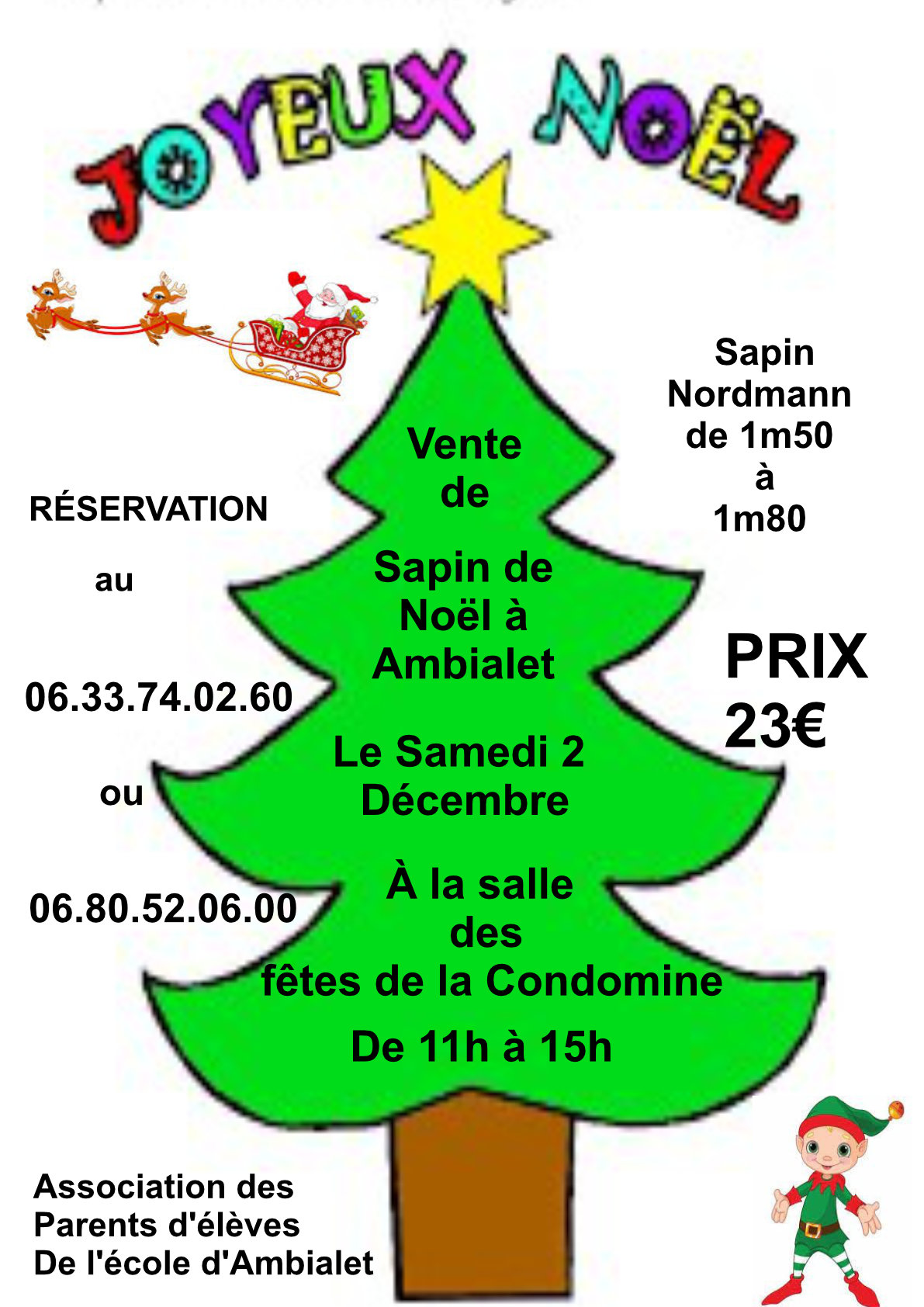 AMBIALET : VENTE DE SAPIN DE NOËL