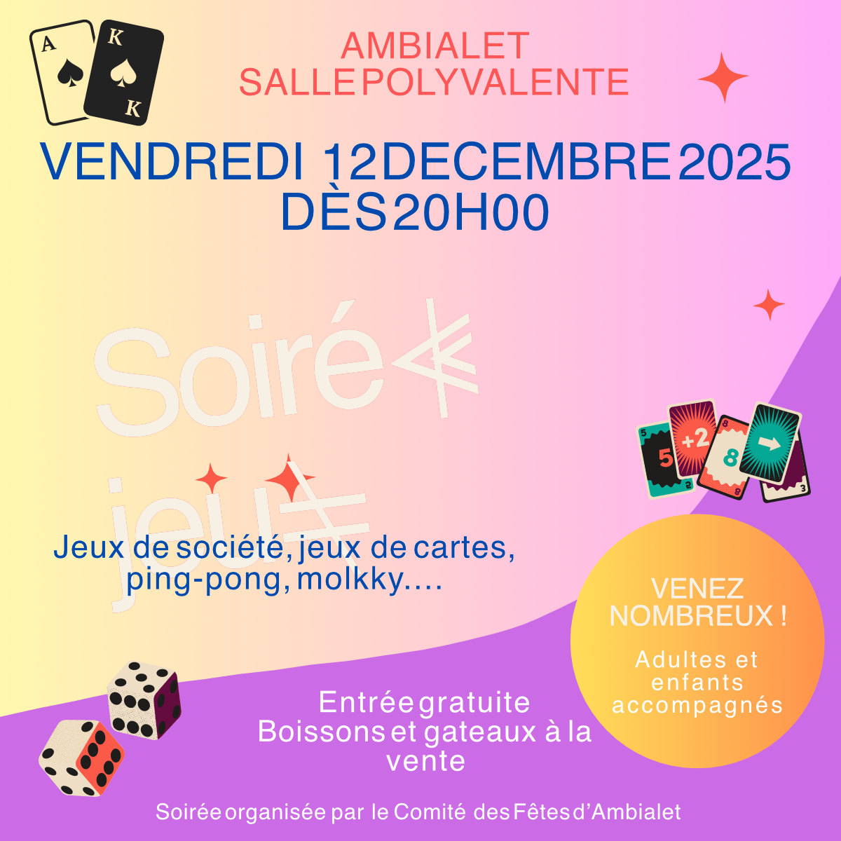 Soirée Jeux à la Salle Polyvalente d'Ambialet - 12 décembre 2025 - 20h